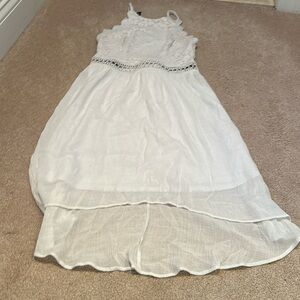 Floral White High-Low Dress